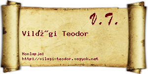 Világi Teodor névjegykártya